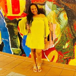 Yellow Off Shoulder Dress